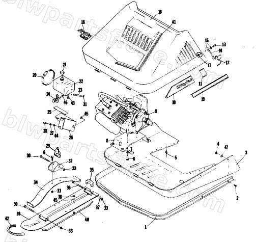 SKI, HOOD AND BELLY PAN diagram