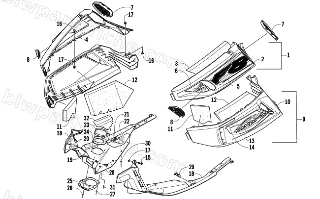 SKID PLATE AND SIDE PANEL ASSEMBLY diagram
