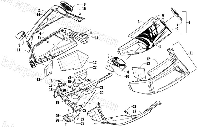 SKID PLATE AND SIDE PANEL ASSEMBLY diagram