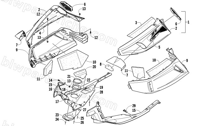 SKID PLATE AND SIDE PANEL ASSEMBLY diagram