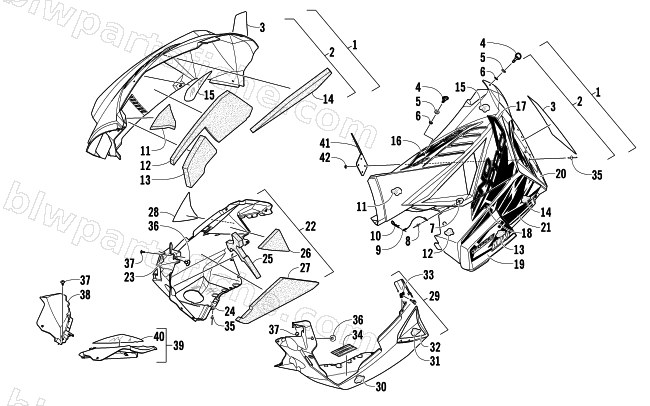SKID PLATE AND SIDE PANEL ASSEMBLY diagram