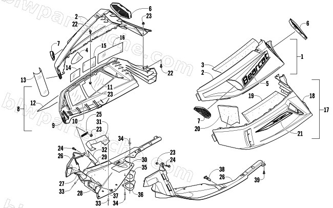 SKID PLATE AND SIDE PANEL ASSEMBLY diagram