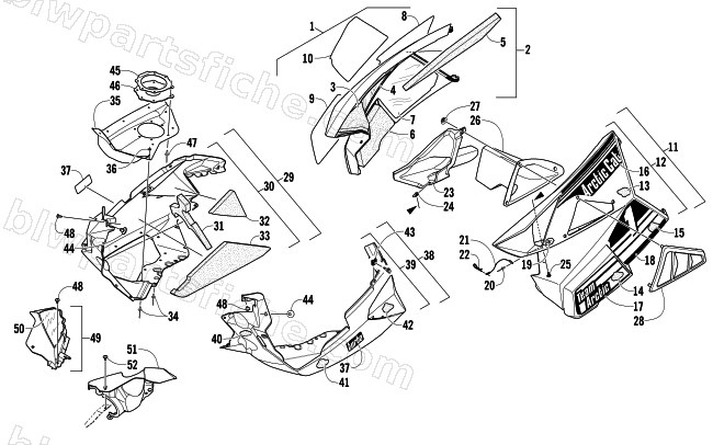 SKID PLATE AND SIDE PANEL ASSEMBLY diagram