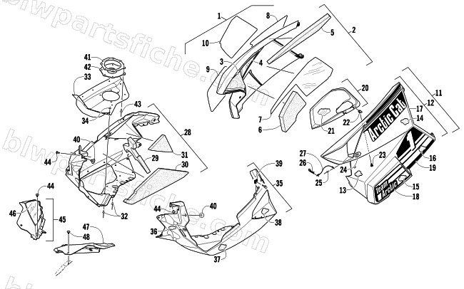 SKID PLATE AND SIDE PANEL ASSEMBLY diagram