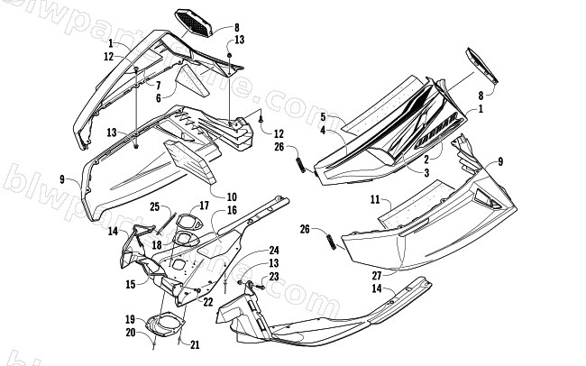 SKID PLATE AND SIDE PANEL ASSEMBLY diagram