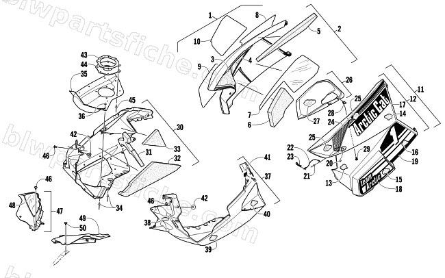 SKID PLATE AND SIDE PANEL ASSEMBLY diagram