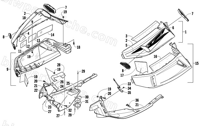 SKID PLATE AND SIDE PANEL ASSEMBLY diagram