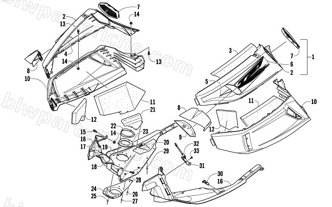 SKID PLATE AND SIDE PANEL ASSEMBLY diagram