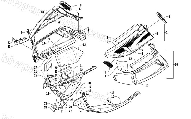 SKID PLATE AND SIDE PANEL ASSEMBLY diagram