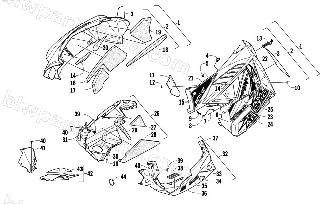 SKID PLATE AND SIDE PANEL ASSEMBLY diagram