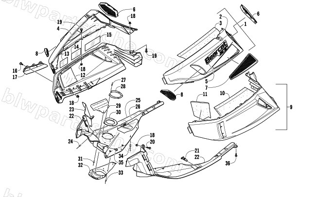 SKID PLATE AND SIDE PANEL ASSEMBLY diagram