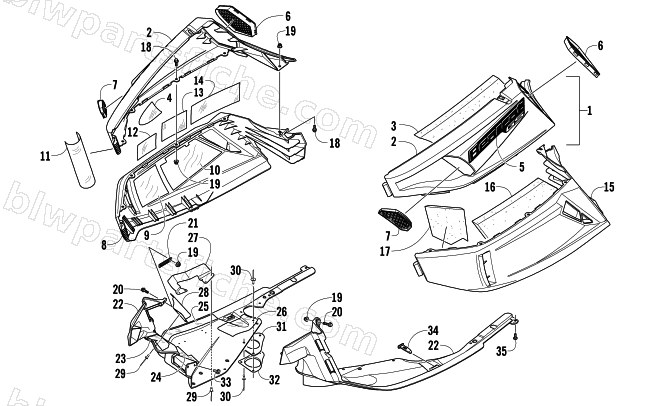 SKID PLATE AND SIDE PANEL ASSEMBLY diagram