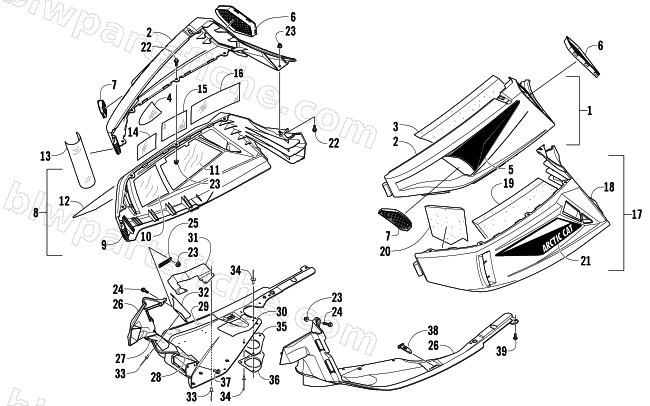 SKID PLATE AND SIDE PANEL ASSEMBLY diagram