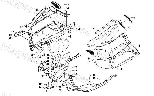 SKID PLATE AND SIDE PANEL ASSEMBLY diagram