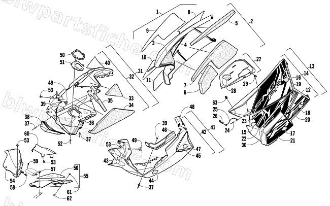 SKID PLATE AND SIDE PANEL ASSEMBLY diagram