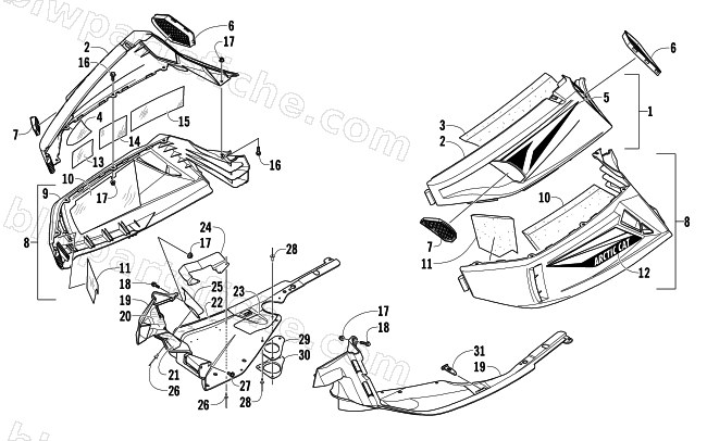 SKID PLATE AND SIDE PANEL ASSEMBLY diagram