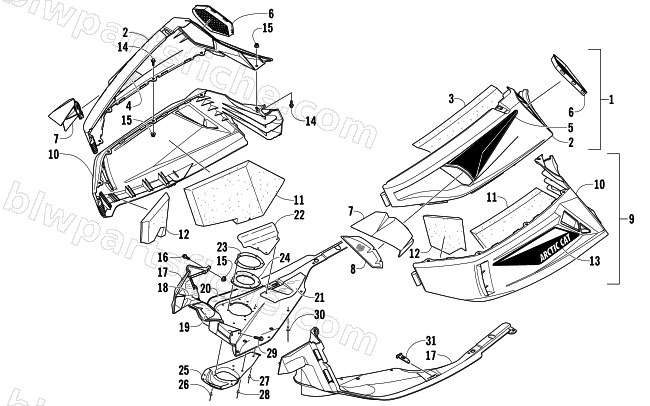 SKID PLATE AND SIDE PANEL ASSEMBLY diagram