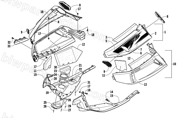 SKID PLATE AND SIDE PANEL ASSEMBLY diagram