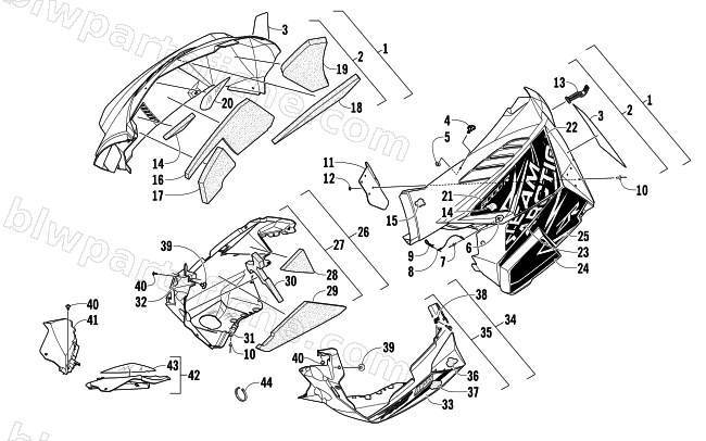 SKID PLATE AND SIDE PANEL ASSEMBLY diagram