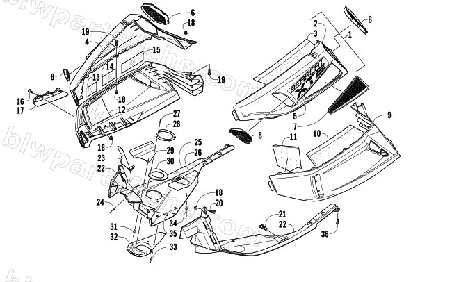 SKID PLATE AND SIDE PANEL ASSEMBLY diagram