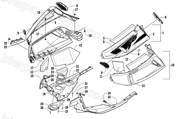 SKID PLATE AND SIDE PANEL ASSEMBLY diagram