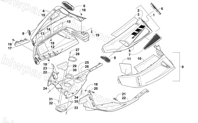 SKID PLATE AND SIDE PANEL ASSEMBLY diagram
