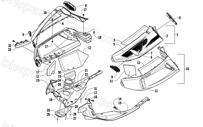 SKID PLATE AND SIDE PANEL ASSEMBLY diagram