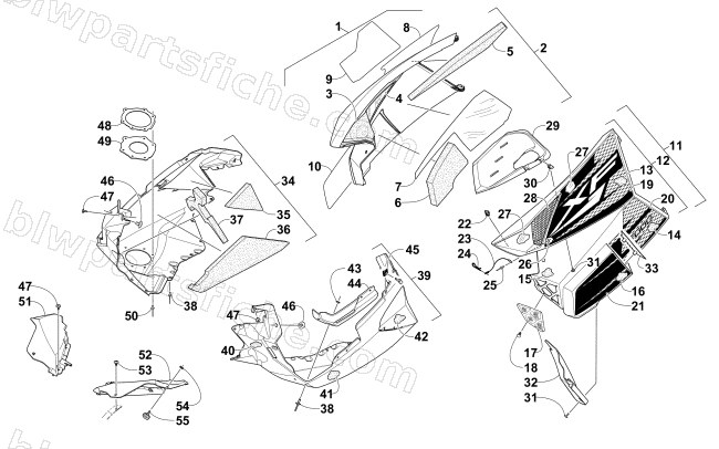 SKID PLATE AND SIDE PANEL ASSEMBLY diagram