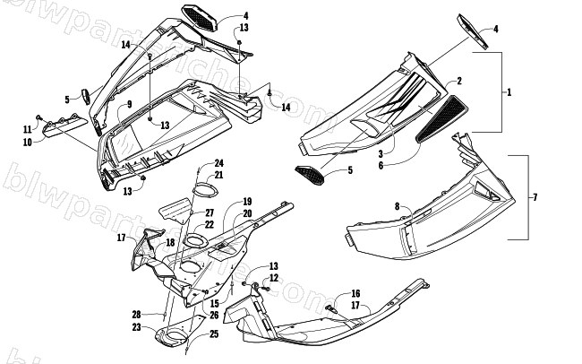 SKID PLATE AND SIDE PANEL ASSEMBLY diagram