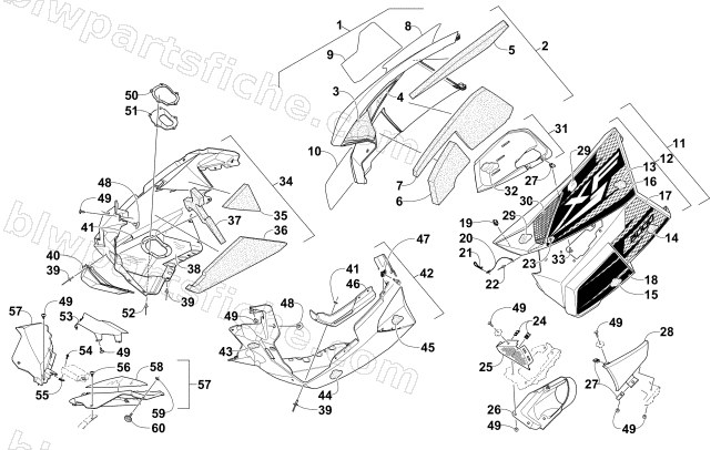 SKID PLATE AND SIDE PANEL ASSEMBLY diagram