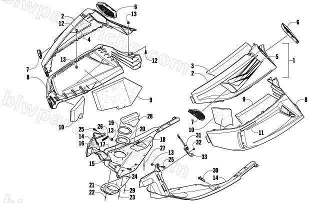 SKID PLATE AND SIDE PANEL ASSEMBLY diagram