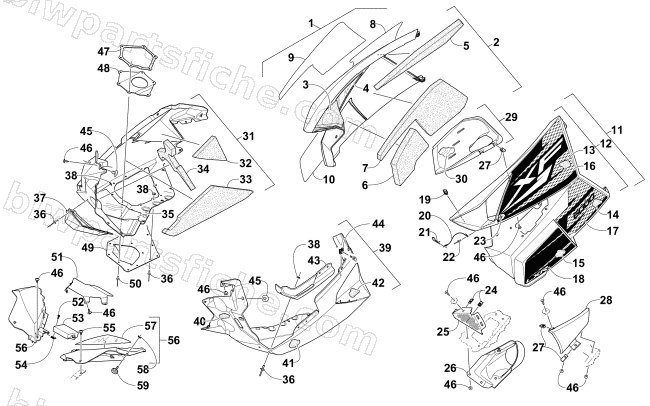 SKID PLATE AND SIDE PANEL ASSEMBLY diagram