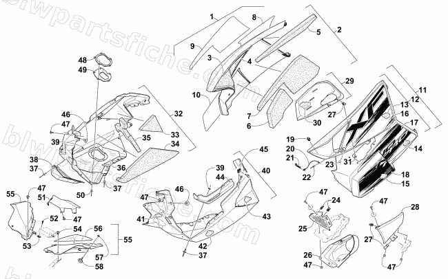 SKID PLATE AND SIDE PANEL ASSEMBLY diagram