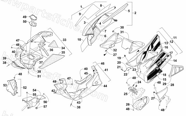 SKID PLATE AND SIDE PANEL ASSEMBLY diagram