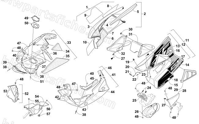 SKID PLATE AND SIDE PANEL ASSEMBLY diagram
