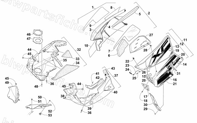 SKID PLATE AND SIDE PANEL ASSEMBLY diagram