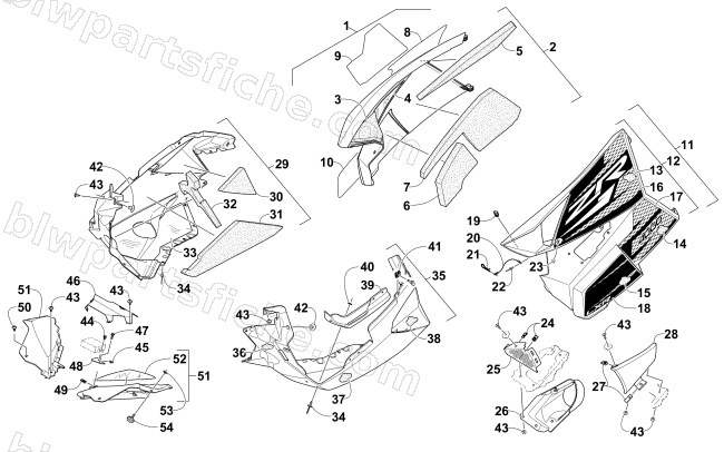 SKID PLATE AND SIDE PANEL ASSEMBLY diagram