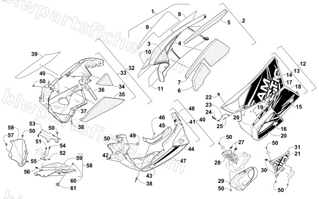 SKID PLATE AND SIDE PANEL ASSEMBLY diagram