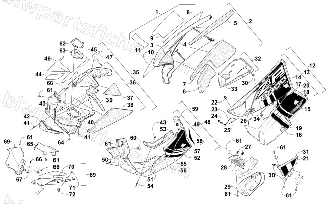 SKID PLATE AND SIDE PANEL ASSEMBLY diagram