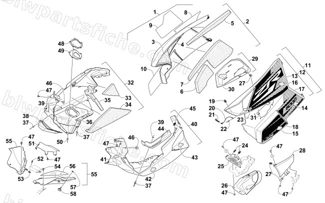 SKID PLATE AND SIDE PANEL ASSEMBLY diagram