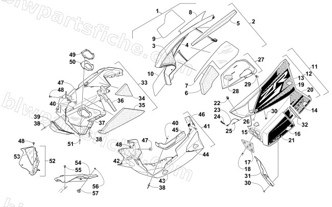 SKID PLATE AND SIDE PANEL ASSEMBLY diagram