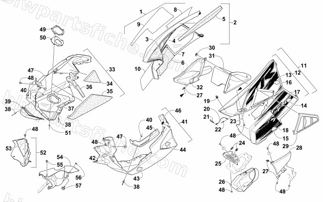SKID PLATE AND SIDE PANEL ASSEMBLY diagram