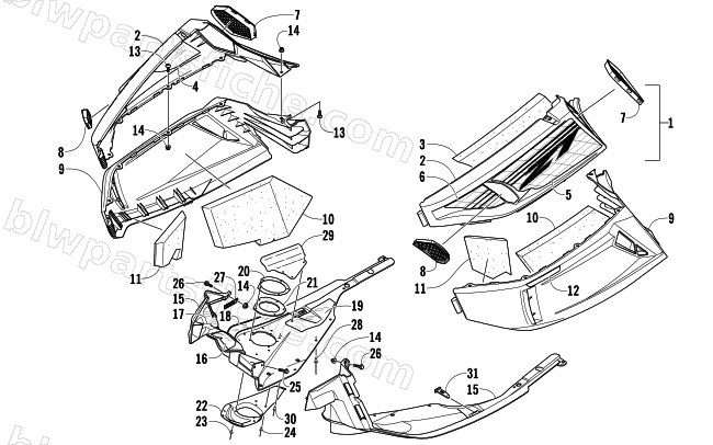 SKID PLATE AND SIDE PANEL ASSEMBLY diagram