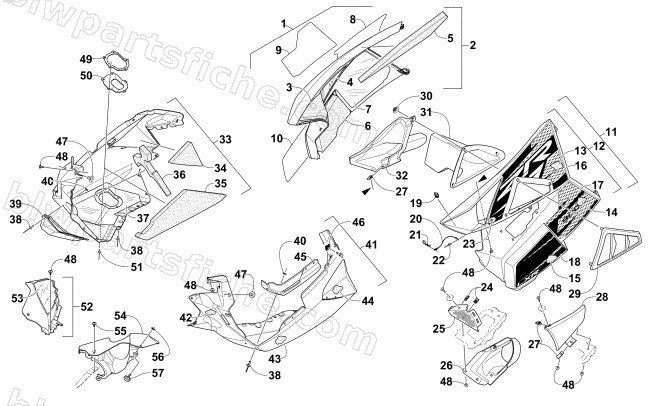 SKID PLATE AND SIDE PANEL ASSEMBLY diagram