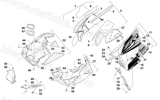 SKID PLATE AND SIDE PANEL ASSEMBLY diagram
