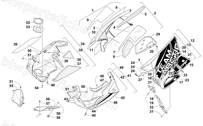 SKID PLATE AND SIDE PANEL ASSEMBLY diagram