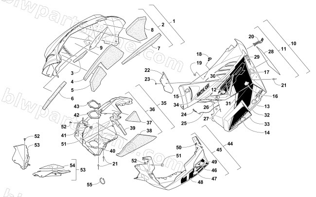 SKID PLATE AND SIDE PANEL ASSEMBLY diagram