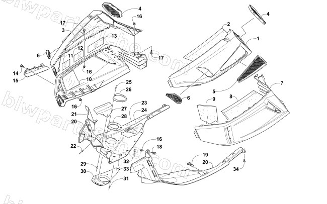 SKID PLATE AND SIDE PANEL ASSEMBLY diagram