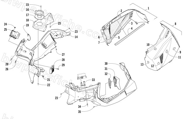SKID PLATE AND SIDE PANEL ASSEMBLY diagram