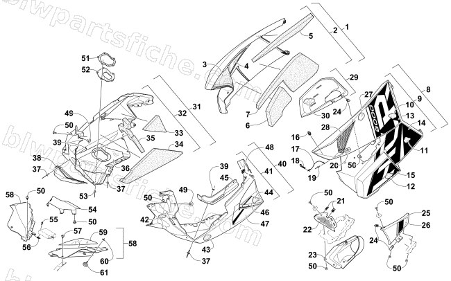 SKID PLATE AND SIDE PANEL ASSEMBLY diagram